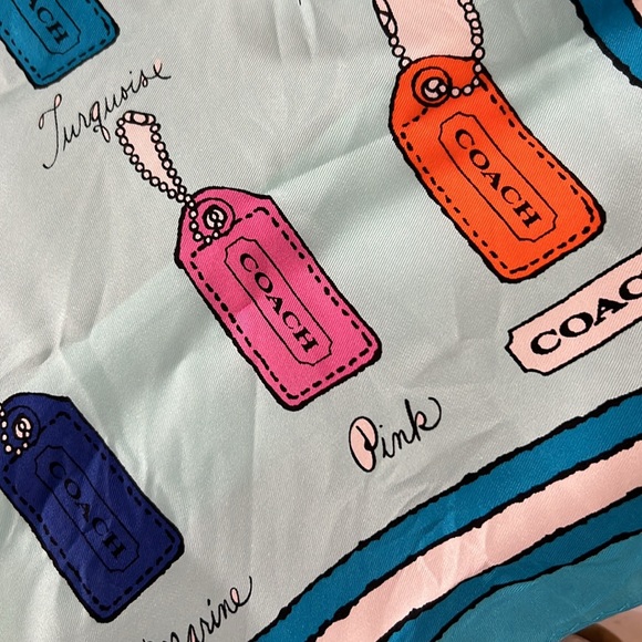 Super Rare Coach Hangtag Square Scarf - Picture 7 of 14